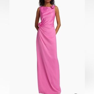 ML Monique Lhuillier Leela Crepe long dress